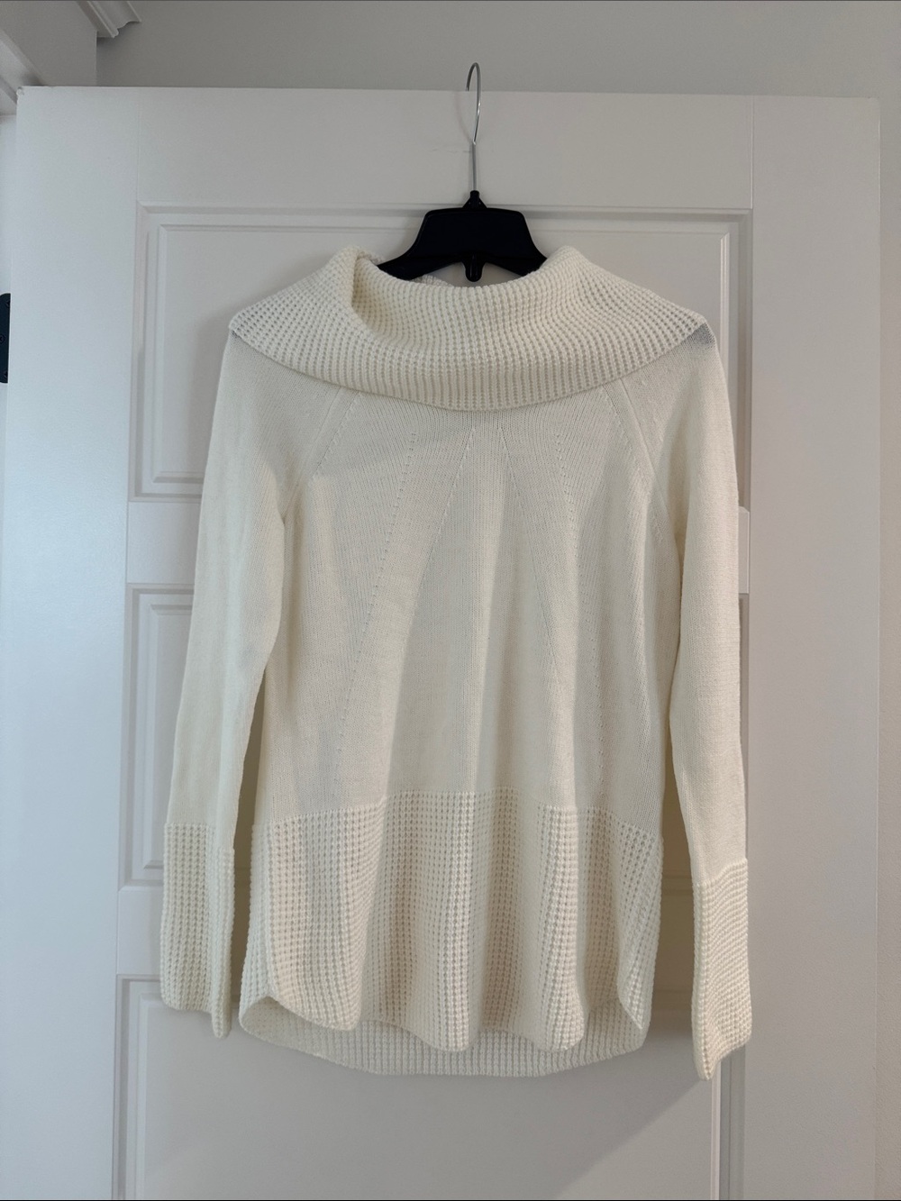 Calvin Klein Cream Cowl Neck Knit Sweater